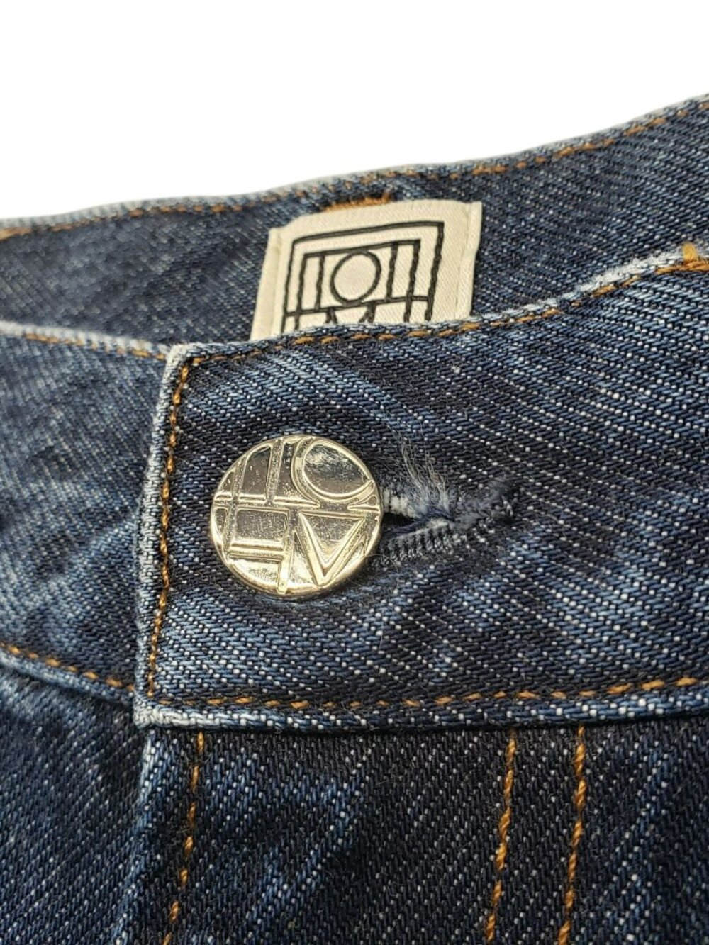 Toteme $360 Dark Wash Blue Tapered Leg Denim Jeans Womens 25 223-231-741 - Picture 13 of 14